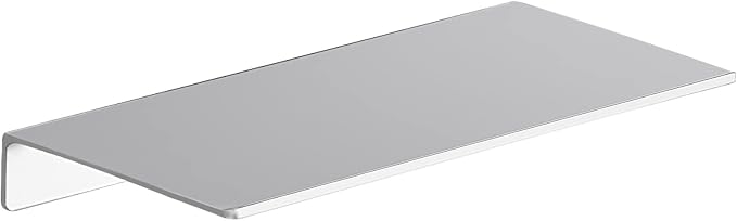Danpoo 8 inch Small Floating Shelf for Wall Organizer & Storage, Mini Display Shelf, Metal Wall Shelf for Bathroom, Living Room, Kitchen, Bedroom(Silver)