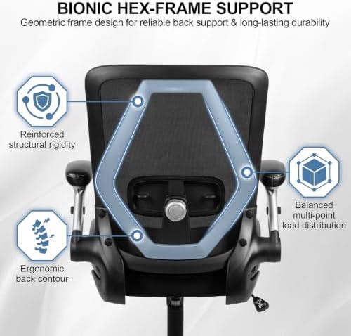 400lbs Big and Tall Office Chair,Ergonomic Heavy Duty Desk Chair,Black