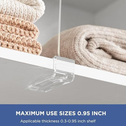HBlife 4 Pack Closet Organizers and Storage, Clear Shelf Dividers, Vertical Purse Organizer for Closet Perfect for Sweater, Shirts, Handbags in Bedroom and Kitchen, Acrylic Bookshelf for Organization