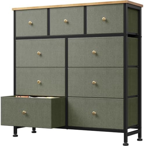 DUMOS 9 Drawer Dresser for Bedroom, Storage Organizer Chest of Drawers