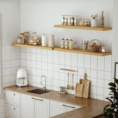 Single Floating Shelves 48x10” Set of 1, Oak