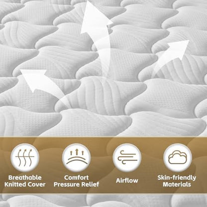Omblix Queen Mattress 12 Inch,Hybrid Queen Size Mattress in a Box