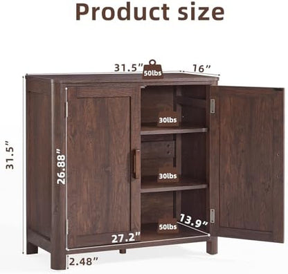 Joaxswe 2 Sideboard Buffet Cabinet with Storage, 31.5" Arc-Shaped Credenza
