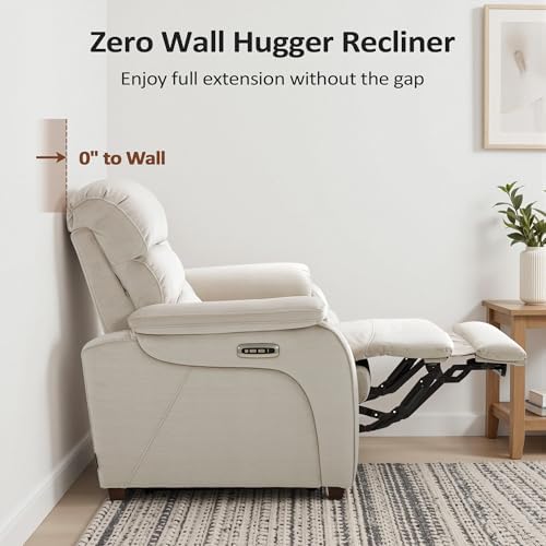 MCombo 73.8'' Zero Wall Hugger Power Recliner Sofa, ST258M2 (Beige)