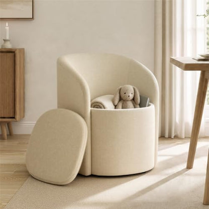 KISLOT Upholstered Dining Chairs Set of 1, Storage Kitchen Chair, Sand