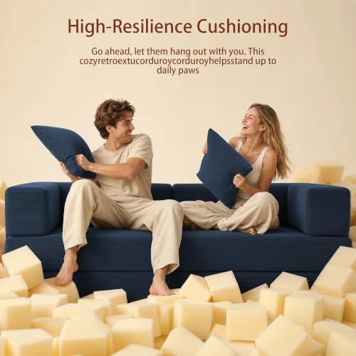 78.8" Convertible Sofa Bed, Boneless Couch for Living Room.
