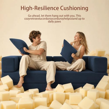 78.8" Convertible Sofa Bed, Boneless Couch for Living Room.