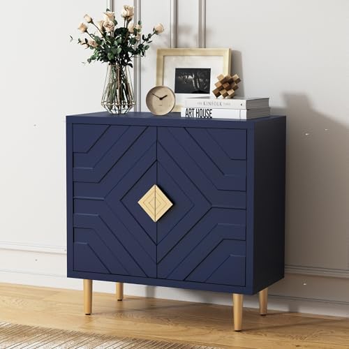 HLR 31.7'' Modern Sideboard Storage Cabinet with 2 Doors, Blue
