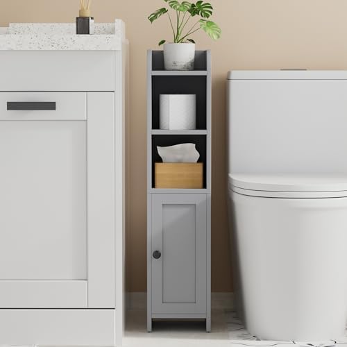 Small Bathroom Storage Cabinet, Narrow Toilet Paper Cabinet