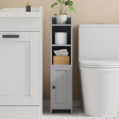 Small Bathroom Storage Cabinet, Narrow Toilet Paper Cabinet