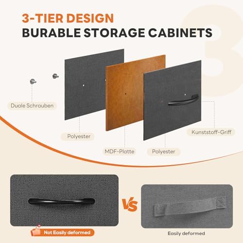 Sweetcrispy 7 Drawer Fabric Dresser for Bedroom, Closet Organizer, Gray