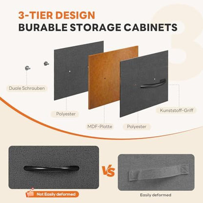 Sweetcrispy 7 Drawer Fabric Dresser for Bedroom, Closet Organizer, Gray