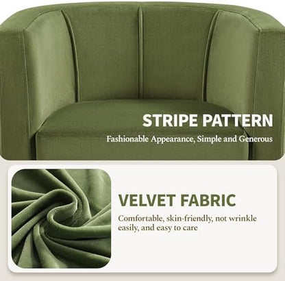 Yaheetech Barrel Accent Chairs Set of 2, Modern Armchairs, Olive Green