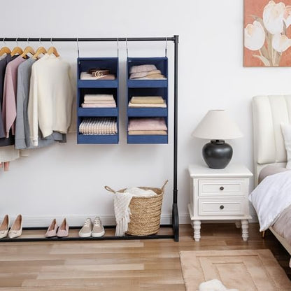 GRANNY SAYS 3-Shelf Hanging Closet Organizer, Foldable Storage, 2 Pack