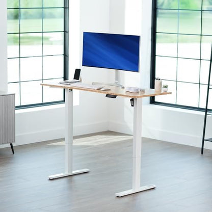 VIVO Electric Standing Desk, Solid 1-Piece 60" x 24" Real Bamboo Top