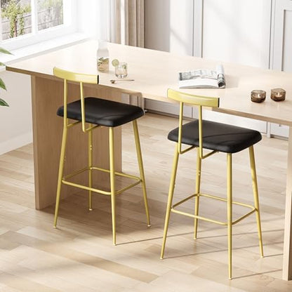 Kitchen Bar Stools set of 2,Stool Kitchen Counter,Gold Counter Height Stool