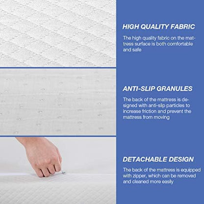 FDW | 8 Inch Queen Mattress | Medium Firm | Gel Memory Foam | White
