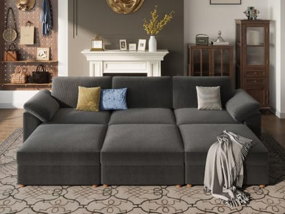 EASE MOOSE Sectional Modular Sofa, Oversized Sleeper Deep seat Couch