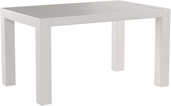 Mobili Fiver, Iacopo Extendable Dining Table, 55.1(86.6) x35.4 in, Ashwood White, for 6-10 People, Expandable Dining Table for Kitchen, Living Room, Italian Furniture