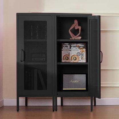 ALBAD Slim Metal Storage Cabinet with Mesh Door
