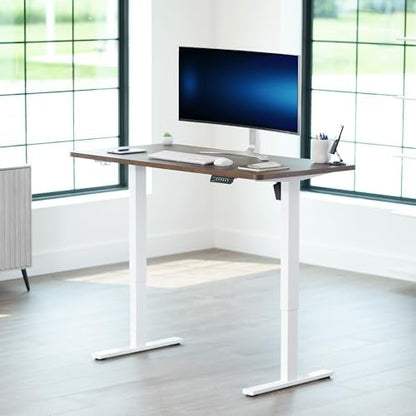 VIVO Electric Standing Desk, Solid 1-Piece 55" x 28" Vintage Brown Top