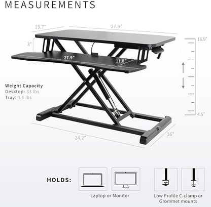 VIVO Black 28 in Standing Desk Converter, DESK-V028KB