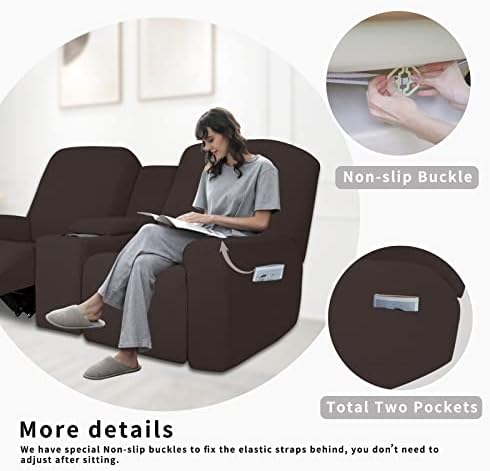 Easy-Going 1 Piece Reclining Loveseat with Middle Console Slipcover