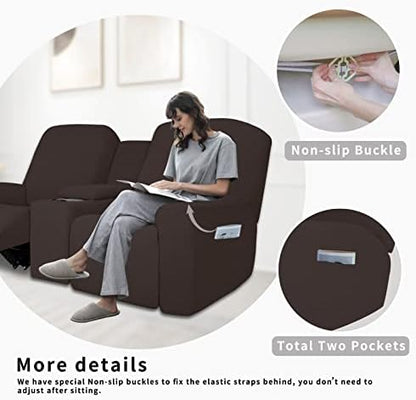 Easy-Going 1 Piece Reclining Loveseat with Middle Console Slipcover