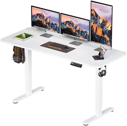 BIZUM Electric Standing Desk 60 x 24 Inch Computer Desk-Gaming Desk White Home Office Desks Height Adjustable Memory Stand Up Computer Workstation