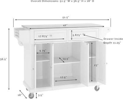 Crosley Furniture Full Size Rolling Kitchen Island, Stainless Top