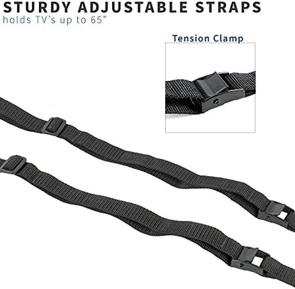 VIVO Black TV Anti-Tip Heavy Duty Dual Cable Kit, STAND-SK02