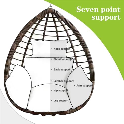 Egg Chair Cushion Replacement, Detachable Hanging Chair Cushion Washable, Thicken Hanging Basket Chair Cushions(Cushion only) (Hawaii)