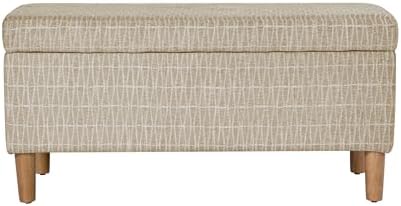 HomePop Malmo 36" Storage Bench - Tan Geometric Pattern