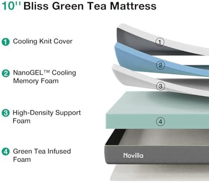 Novilla Bliss Green Tea Memory Foam Twin Mattress