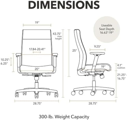 HON Ignition 2.0 Ergonomic Office Chair, Lumbar Support, Desk Chair, Ruby