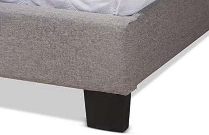 Baxton Studio Beds (Box Spring Required), King, Grey
