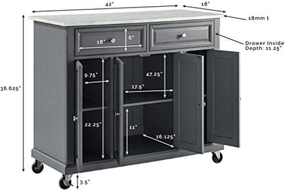 Crosley Furniture Avery Kitchen Island, Storage Shelves
