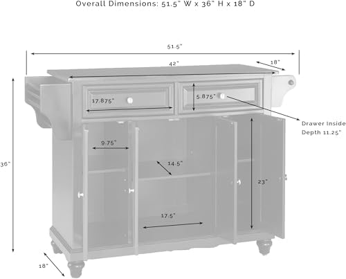 Crosley Furniture Cambridge Rolling Kitchen Island, Granite Top