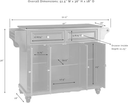 Crosley Furniture Cambridge Rolling Kitchen Island, Granite Top