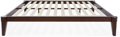 Bme Chalipa 14” King Bed Frame - Solid Wood Platform Bed - Japanese Joinery Bed Frame - Wood Slat Support - No Box Spring Needed - Easy Assembly - Minimalist & Modern Style, Walnut