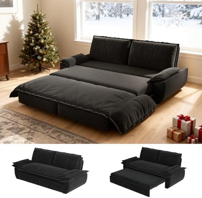 healthomse 73.2" Queen Size Sleeper Sofa Bed, 3-in-1 Convertible Sleeper Sofa Bed, Modern Corduroy Loveseat, for Living Room, Bedroom, Apartment, Office, RV
