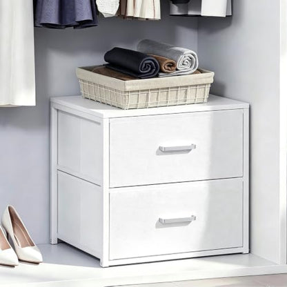 Stackable Storage Drawers, Closet Drawers, White