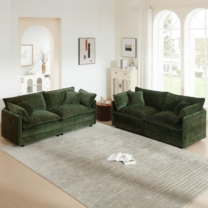 2 Piece Loveseat Sofa Set, Deep Seat Love Seat Couch Set