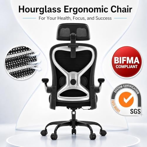 Ergonomic Office Chair for Long Hours and Back Pain, 3.5" Cushion, 330 LBS