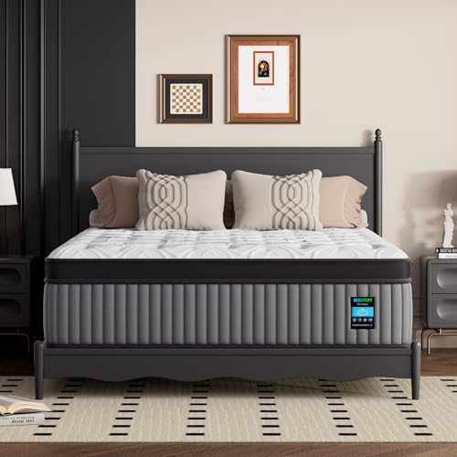 BedStory Firm King Mattress 14 Inch, Cooling Hybrid King Mattresses for 7-Zone Pain Relief, Fiberglass Free, CertiPUR-US Certified, 365-Night Trial
