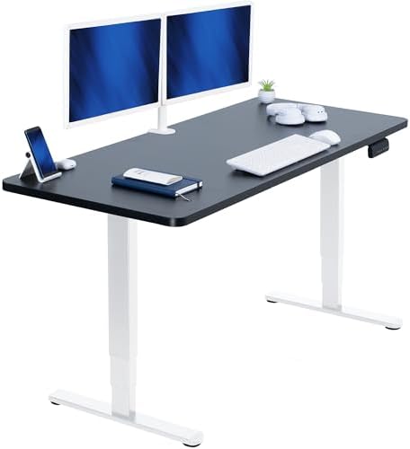 VIVO Electric Dual Motor Standing Desk, 60" x 24" Black Top