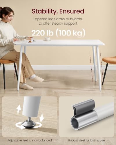 VASAGLE 55.1" Dining Table for 4-6 People, Modern Kitchen Table