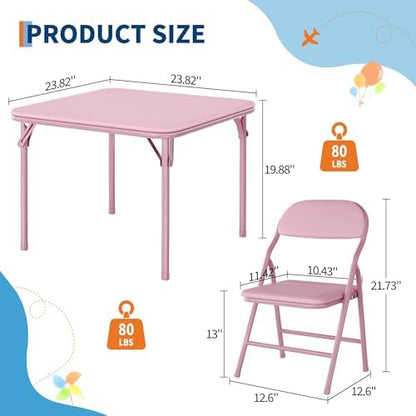 GAOMON 3 Piece Set Folding Table and Chairs Set for Boys and Girls