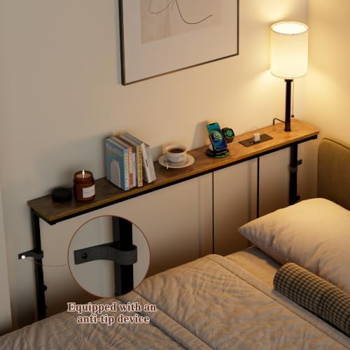 47.2" Long Sofa Table with Lights & Charging Station - 2 AC outlets