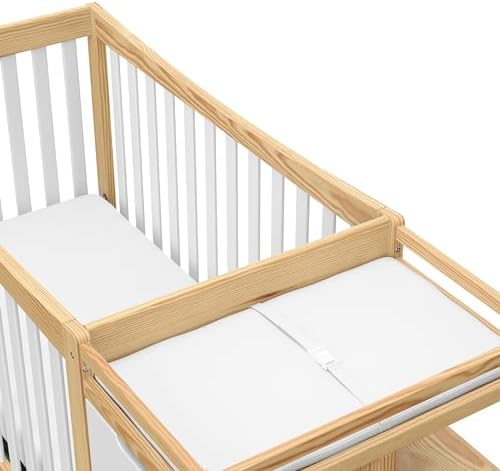Graco Remi 4-in-1 Convertible Crib & Changer, White & Natural